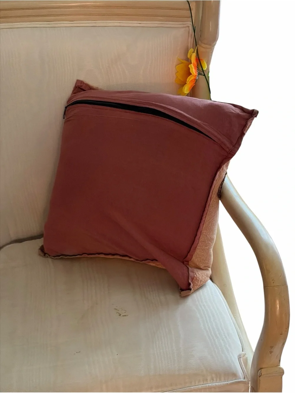 Hand‑Embroidered Elephant Decorative Pillow – Boho Patchwork Cushion Cover